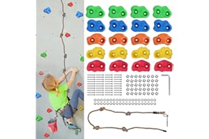 YIHATA Piedras de escalada | Asas de escalada para torre de juegos de escalada, asas de escalada de árboles, piedras de escalada para niños, soporta hasta 200 kg, ideal para escalar en el marco, ayudas de escalada para niños, multicolor, una superficie de escalada