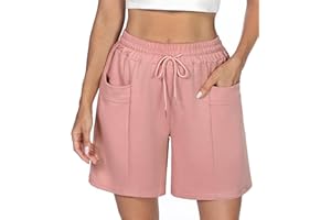 Demegimi Pantalones Cortos de Deporte para Mujer Verano Shorts Mujer con 2 Bolsillos Adjustable Pantalones Chandal Yoga Fitness