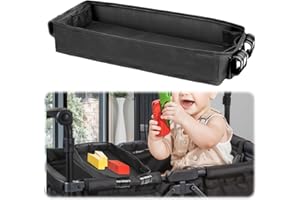 NHKRTE Snack Tray for WONDERFOLD W4, Double Sided Stroller Tray, Featuring Faux Leather Side for Eating, Polyester Side for Activities, and 4 Kids Cup Holders, Easy to Clean