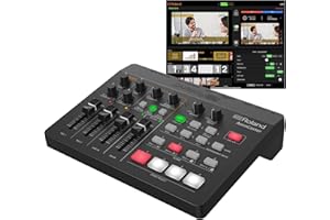 Roland AeroCaster VRC-01 Live-Streaming-System – kabellose Multikamera-Produktionslösung mit Hardware-Steuerung/Audio Interface und voll ausgestatteter iPad App, Black