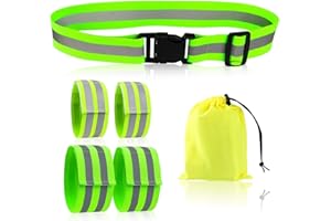 GCQ Bande Riflettenti per Polso, Braccia, Caviglia, Gamba, Alta visibilità Riflettente per Uomini e Donne, Cinghie Riflettenti di Sicurezza per Corsa Notturna, Ciclismo, Camminata