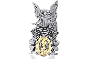 cobee St Christopher Medal for Car, Car Saint Christopher with Guardian Angel Visor Medal Clip Religious Sun Visor Clip Bless Driving Safety New Driver Gift for Travel Protection(1 Piece)