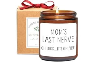 FUND AMLIGHT Gifts for Mom from Daughter and Son, Mom’s Last Nerve, Oh Look It's on Fire Candle, Mom Gift, Mother’s Day Birthday Christmas Thanksgiving Day Gift for Mom