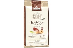 BOSCH TIERNAHRUNG bosch HPC SOFT Canard de terre et pommes de terre - Croquettes semi-humides pour chiens adultes de toutes races - Monoprotéines - Sans céréales - 1 x 12,5 kg