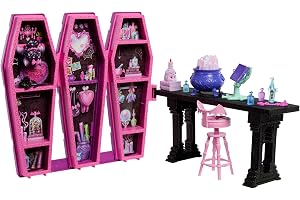 Monster High Draculaura lekset med hemligt trolldrycksrum | Monster High lekset med vampyrdocka och husdjursfladdermusen Coun