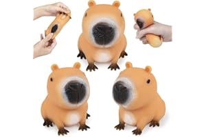 SEQGANTE 3Pcs Giocattolo da spremere Capibara, Palline antistress capibara squishy, ​​Divertenti giocattoli sensoriali di Capibara, Giocattolo agitatore da spremere Capybara, Giocattoli antistress per bambini