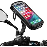 ENONEO Motorrad Handyhalterung Wasserdicht 360° Drehbar Motorrad Smartphone Halterung mit Regenschutz Motorrad Handy Halterun