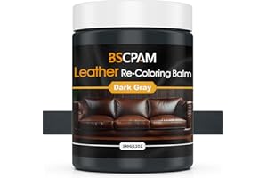 BSCPAM 12 Oz Leather Recoloring Balm, 340g large volume leather couch repair kit, Furniture Color Dye Restorer Leather for Couches, Sofa, Shoes, Leather Couch Paint, Quick Dry Leather Balm(Dark gray)