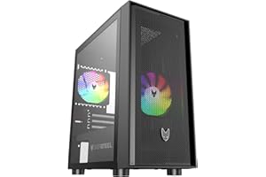 Oversteel - Aeris Caja Pc Gaming Compatible con Placas Micro ATX e ITX, 2 Ventiladores 120mm RGB Incluidos, Frontal Mallado, 2 Filtros Antipolvo, Cristal Lateral Templado, USB 3.0, Color Negro