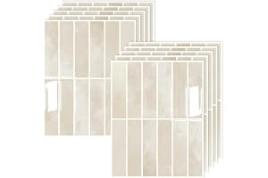 JurciCat 10 stycken tjockare köksplattor Självhäftande 3D-Plattor Avtagbara Vattentäta För badrum Kök Väggdekoration Hemdekoration (22,9 x 29 cm) (Beige-A)