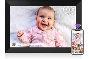 Marco Digital, UCMDA WiFi Frame Marco de Fotos Digital Cloud 10 Pulgadas con Pantalla Táctil FHD IPS 1280x800 32GB Rotación Automática Smart Marco, Comparta Imagen y Videos a Través de la Aplicación