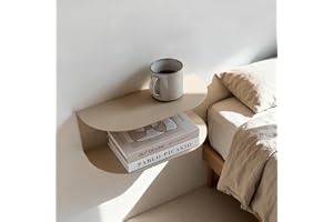 MILUKA Set med 2 Flytande nattduksbord 40 x 20 cm, i sandbeige metall