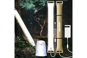 SELORSS Lampes de camping gonflables 33,86in / 86cm Lampe télescopique pliable Outask, lumière LED extérieure portable IP66 étanche avec USB lumineux à intensité variable pour le Camping - Kaki