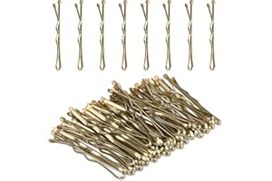 Amabro 50 Stück Mini Haarnadeln Gold, 3.5cm Kleine Gewellte Haarnadeln Haarspange Aus Metall Haarnadeln für Frauen Mädchen Kinder Dutts Langes Glattes Lockiges Haar Alle Haartypen (Gold)