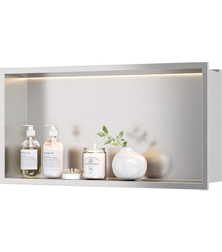 Produktbild von Aloni Wandnische Edelstahl – Gebürstet, Goldfarben, Rostfrei, 305x305x100 Mm