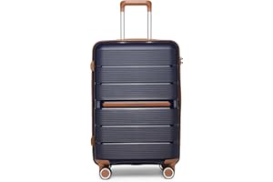 British Traveller Valigia Media 66CM Trolley Rigida PP Leggero con TSA Lucchetto (24pollici, Marina Militare)