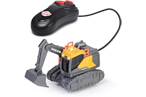 Dickie Toys 203722013 VOLVO Koparka, sterowany pojazd budowlany z pilotem, światła, ruchome ramię 14cm
