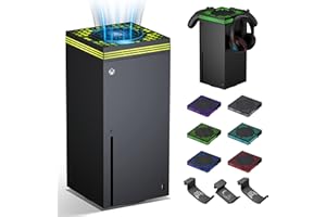Ventilador de refrigeración para Xbox Series X con Filtro de Polvo y 13 Modos de luz LED RGB, Accesorios del Sistema de refrigeración de Ventilador ZAONOOL con 3 Ganchos Desmontables, Ventilador de