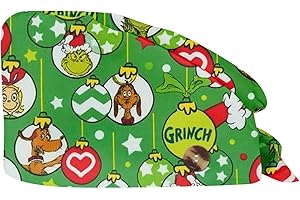 XYYYHTL Antipolvere Donna Cappello Cuffie Chirurgiche per Infermiera Dottore Infermiera Cuoco cosmetologi Cappello con Stampa Natalizia Cuffia Chirurgica con Fascia Regolabile Cuffietta Chirurgica Uomo