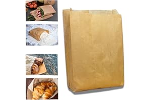 GRUPO DARIK 250 Bolsas de papel Kraft para alimentacion (20x14 cm)| Bolsas de Regalos | Bolsas de Papel para Bocadillos | Bolsas de Papel sin Asas | Bolsa para Llevar Desayuno | Bolsas para Manualidades