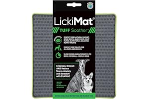 Lickimat Tuff, Heavy-Duty Soother, Dog Slow Feeder Lick Mat, Boredom Anxiety Reducer; Perfect for Food, Treats, Yogurt, or Peanut Butter, Fun Alternative to a Slow Feed Dog Bowl, Green