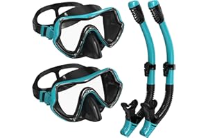 G2RISE SN02 Snorkel Set Adults - Scuba Mask Diving Goggles Dry Snorkeling Gear with Breath Easy Airflow Tech & Anti-fog Design（2PACK)