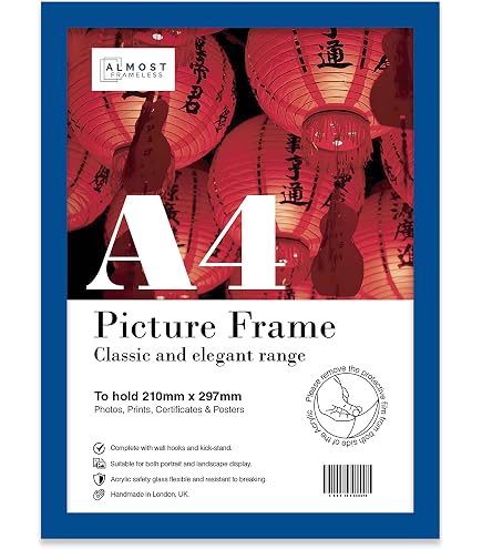 Cadre Photo Inov8 A4 Bleu Marine - Fabrication Britannique, Coins Renforcés - Qualité Supérieure - 9
