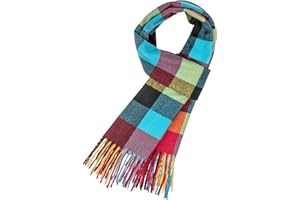 KOTASHION Mens Winter Super Soft Warm Plaid Scarf Classic Tassel Fashion Striped Men and Women Casual Business Scarf