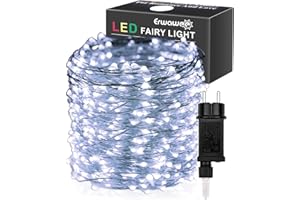 ERWAWEE Luci di Natale 100M 1000 LED, Filo di rame stellato Catena luminosa Bianco - 8 modalità luci stringa Esterno Interno Impermeabile ip44 decorazioni natalizie per Natale,festa,albero,casa,giardino