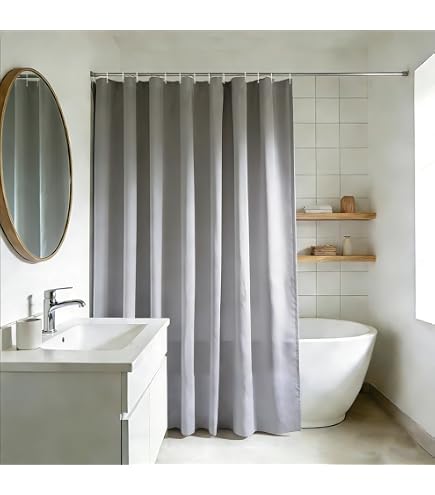 Rideau De Douche Anti Moisissure 180 X 200 Cm, 3D Semi Transparent EVA Rideaux De Douche Lavable Avec 12 Crochets Pour Baignoire Salle De Bain 95014727
