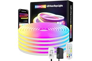 CheDux Neon Rope 3M RGBIC Tira LED de Neón de Silicona Luces Inteligente WiFi Funciona con Apple Homekit, Alexa y Google, impermeable y decolorada RGB para decoración interior exterior del dormitorio
