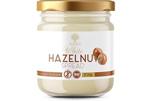 ALMITAS Keto Hazelnut & White Chocolate Spread (250g) with Coconut Oil, Stevia and Erythritol