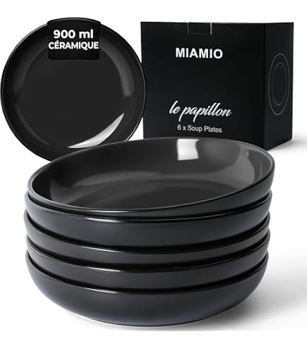 Bol En Grès Moritz & Moritz - Lot De 4 - 19 Cm - Bleu/Noir Mat - Lave-vaisselle Micro-ondes - Soupe, Salade, Céréales