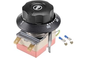 sourcing map NC 250V 16A 50-300C Interruttore di controllo della temperatura Capillare Termostato per Forno Frigorifero Riscaldatore 0,7 m, con 2 Viti e 2 terminali a crimpare