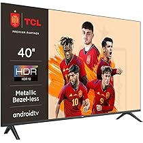 TCL 40S5401A, Smart TV 40” FHD con Android TV – HDR Micro Dimming – Compatibile con Google Assistant, Chromecast e Google Home, design sottile
