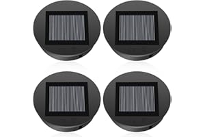 Solarleuchten Ersatz, Diealles Shine 4 Stück LED Warmweiß Licht Solardeckel für Gläser, Wasserdicht Solar Ersatzdeckel 8CM, Solarlampen Ersatzteile für Außen Garten Decor