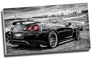 PANTHER PRINT Nissan Skyline GTR, lienzo de coche deportivo para la pared, 76,2 cm x 40,6 cm, diseño de impresión sobre lienzo e imágenes de diseño mural