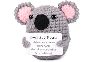 Aruigu Pocket Hug Positive Koala, Kreative Strickwolle Koala Puppe, Gute Besserung, Mutmacher Geschenk, Geschenke für Frauen, Positive Kartoffel Deutsch Ersatz - 1 St
