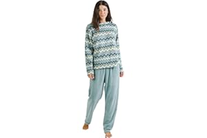 TRAMAS+ Pijama Mujer Invierno, Pijama Coral de Mujer, Conjunto de Camiseta de Manga Larga y Pantalón Largo con Cintura Ajustable Calentito, Conjunto para Mujer