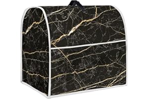 HUISEFOR Abdeckung für Standmixer, schwarz, Marmorierdruck, kompatibel mit 4,5–5 Quart Küchenhelfer, waschbare, staubdichte Abdeckungen, passend für alle Kippkopf- und Schüsselhebemodelle, leicht zu