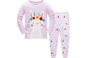 TEDD Girls Pyjamas Set Cotton Pjs Sleepwear 2 Pieces Outfits for Kids Age 1-12 Years