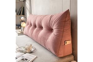 DMJLI-T Cuscino Schienale Letto E Divano Cuscino Cuneo Per Letto Premium Imbottito Cuscino Per Testiera Imbottita Cuscino Per Lettino Da Giorno Schienale Lettura Ad Angolo Triangolare (120×50×20cm, Rosa)