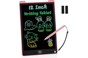 KidsPark LCD Writing Tablet Kids Doodle Scribbler Pad, 12 Inch Colorful Light Drawing Board Learning Educational Toy Portable Handwriting Drawing Pad for Kids Boys Girls Adults, Pink