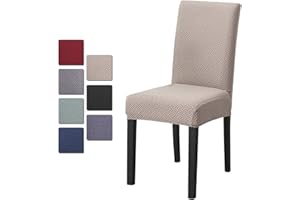 O'woda 2 Piezas Fundas de Sillas de Comedor, Elásticas, Extraíbles y Lavables, Protectoras para Sillas, Adecuado para Boda, Hogar, Restaurante, Hotel (Camello)