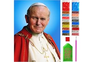 ARTULIO Diamond Painting Kit Completo – Papa Giovanni Paolo II – 30x40cm - Ricamo a Punto Croce Strass Diamante Painting, Decorazione per Casa e Pareti