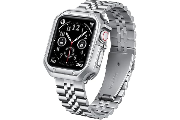 BINLUN Metallarmband Kompatibelt med Apple Watch 49mm 46mm 45mm 44mm 42mm 41mm 40mm 38mm Rostfritt Stål Armband med Fodral TPU Passar för iWatch Series Ultra/SE3/11/10/ 9/8/7/SE2/SE/6/5/4/3/2/1