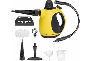 Limpiador a vapor Clatronic - limpia, desengrasa y desinfecta | presión de vapor 3,5 bar máx. | Limpiador a vapor con boquilla de vapor orientable 360° y cable de 5 m | incl. 9 accesorios | DR 3653