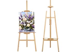 ZanGe 1.5M/59inch Studio Easel Wooden A-Frame Folding Pine Wood Artist Art Craft Adjustable Display Exhibition for Wedding Drawing Painting Holder- Easy to Assemble