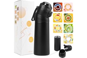 FIENZA Air-up - Borraccia termica con cialde aromatiche, 700 ml, in acciaio inox 304, a doppio strato, sottovuoto, profumata, 0 zucchero (600 ml nero + 1 capsula aromatizzata)