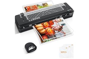 RAYCIAL Laminator, A3 Laminator Machine with 30 Laminating Pouches, Cold and Thermal, Build-in Paper Cutter and Corner Rounder, Laminating Machine for Home School Use